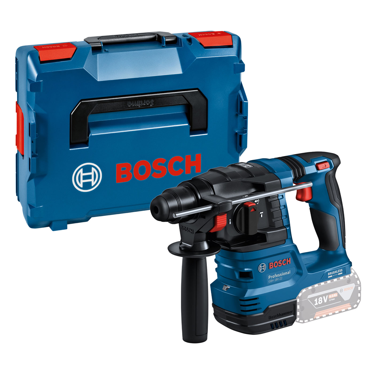 Bosch Gbh 18v-22 18v Cordless Brushless Sds Plus Rotary Hammer Drill No ...